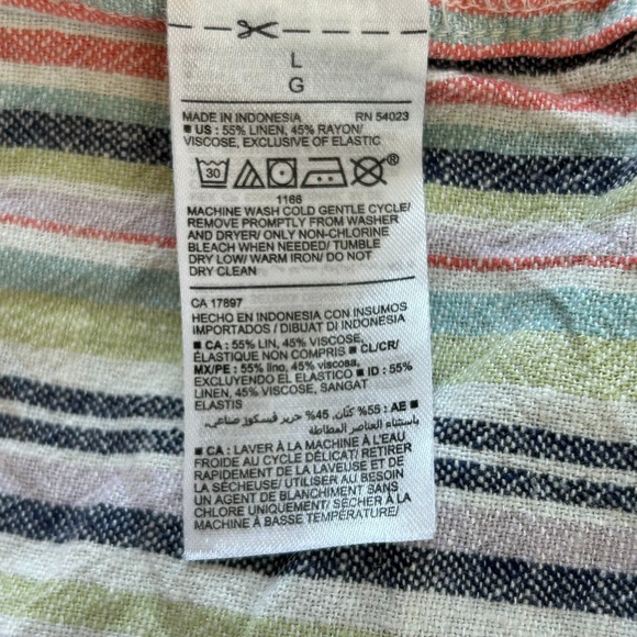 Old‎ Navy Dress XS Striped Linen Blend Lagenlook Boho Nautical Pastel 17662x - Picture 5 of 11